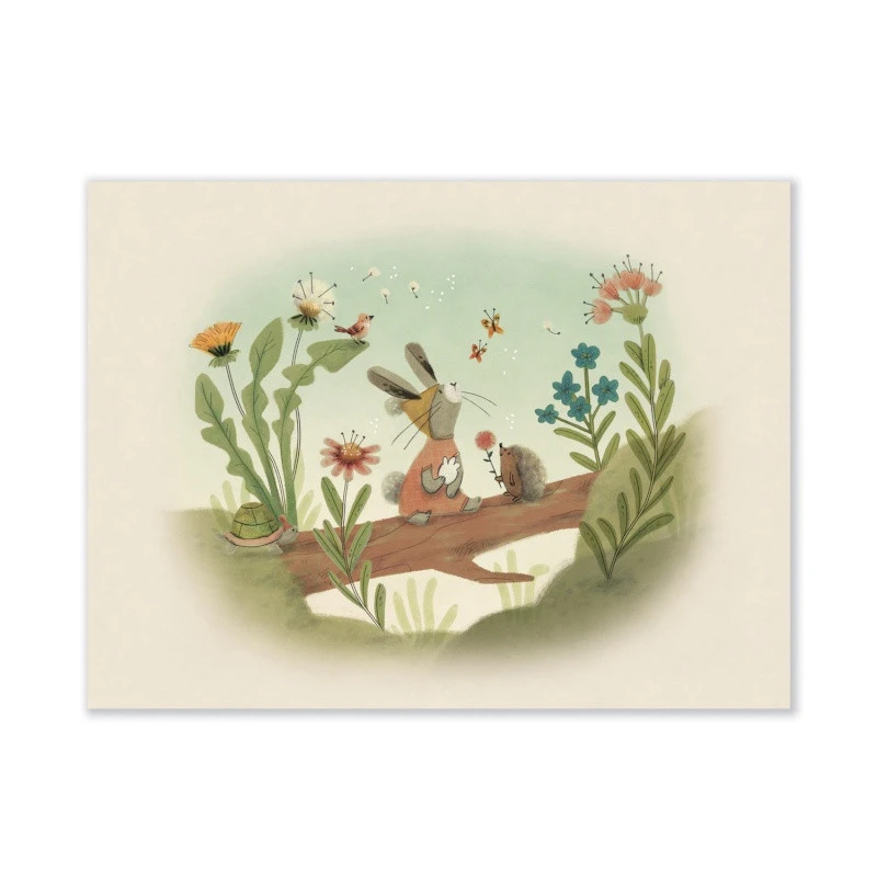 Affiche Balade Sur La Branche MOULIN ROTY Trois Petits Lapin